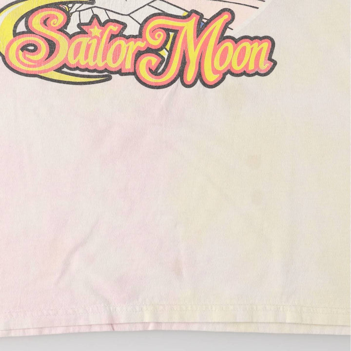 SAILOR MOON Pretty Guardian Sailor Moon Tsukino Usagi Anime Character Print T-Shirt Men's L size cotton purple type Vintage Second Hand