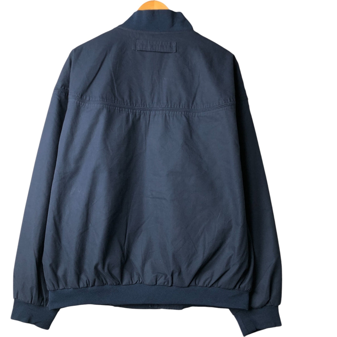 90s~00'S HABAND Derby Jacket Cup Shoulder Jacket Men's XL polyester navy blue type Vintage Second Hand