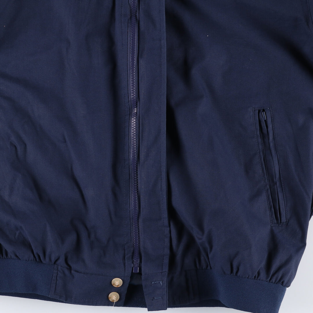 90s~00'S HABAND Derby Jacket Cup Shoulder Jacket Men's XL polyester navy blue type Vintage Second Hand