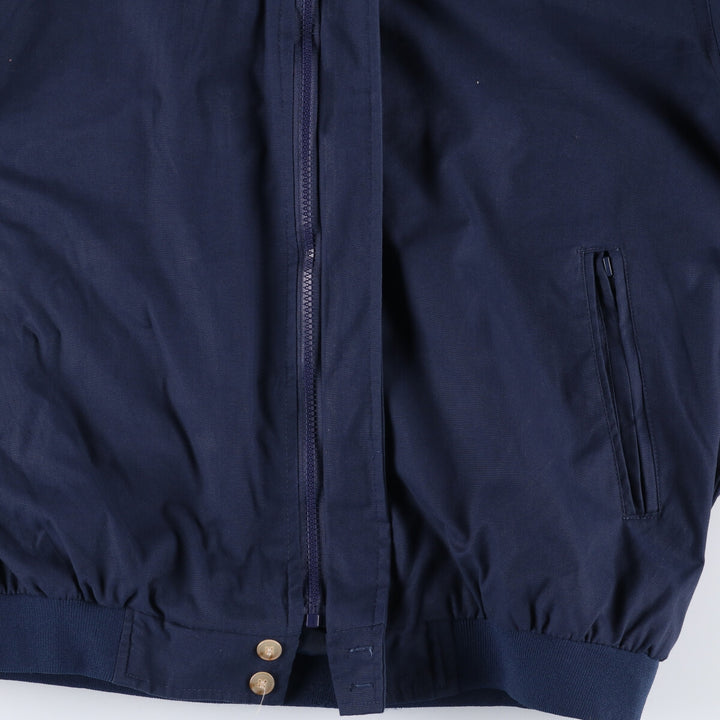 90s~00'S HABAND Derby Jacket Cup Shoulder Jacket Men's XL polyester navy blue type Vintage Second Hand
