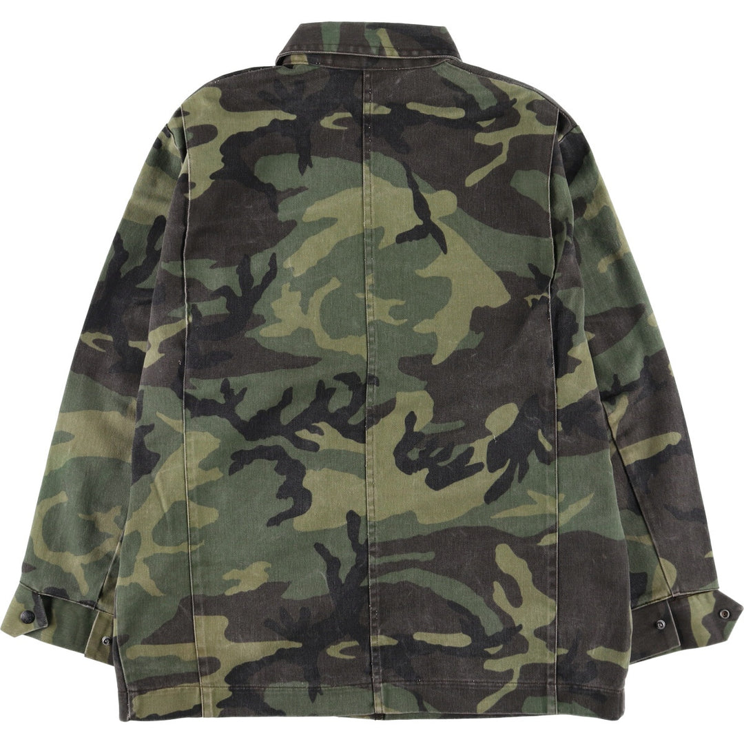 80s-90'S Liberty Camouflage Pattern Woodland Camo Hunting Jacket Made in USA Men's Size L Vintage unclear Khaki type Vintage Second Hand