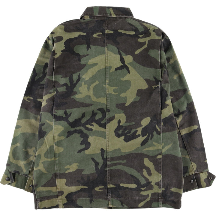80s-90'S Liberty Camouflage Pattern Woodland Camo Hunting Jacket Made in USA Men's Size L Vintage unclear Khaki type Vintage Second Hand