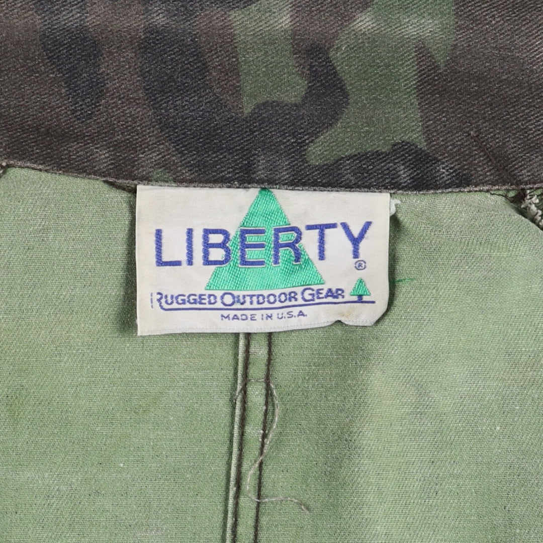 80s-90'S Liberty Camouflage Pattern Woodland Camo Hunting Jacket Made in USA Men's Size L Vintage unclear Khaki type Vintage Second Hand