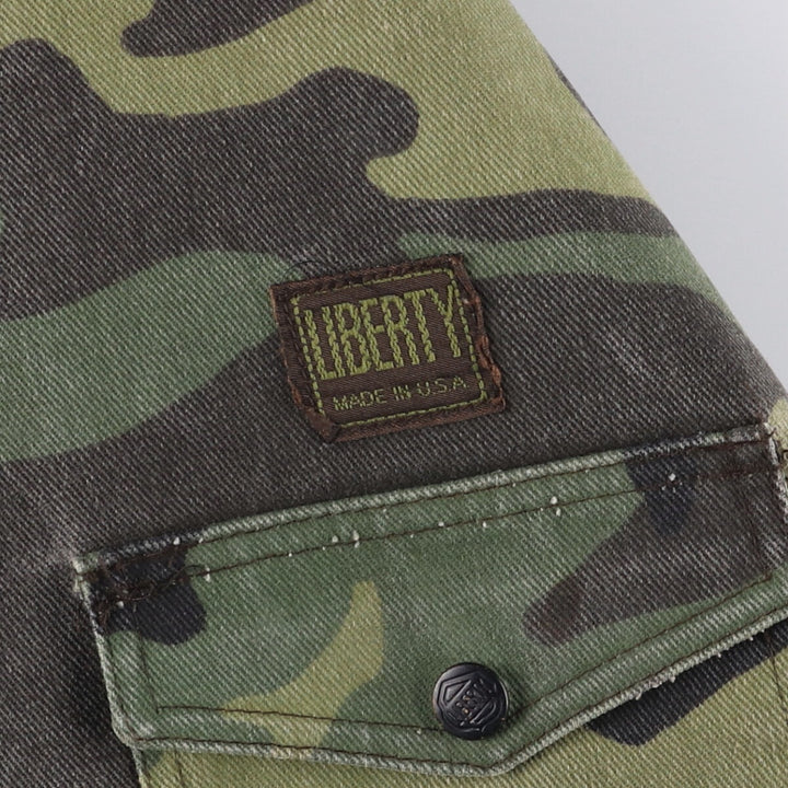 80s-90'S Liberty Camouflage Pattern Woodland Camo Hunting Jacket Made in USA Men's Size L Vintage unclear Khaki type Vintage Second Hand