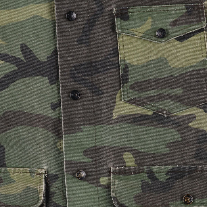80s-90'S Liberty Camouflage Pattern Woodland Camo Hunting Jacket Made in USA Men's Size L Vintage unclear Khaki type Vintage Second Hand
