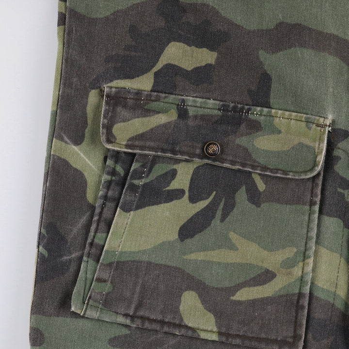 80s-90'S Liberty Camouflage Pattern Woodland Camo Hunting Jacket Made in USA Men's Size L Vintage unclear Khaki type Vintage Second Hand