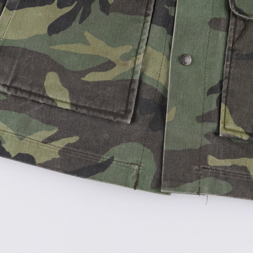 80s-90'S Liberty Camouflage Pattern Woodland Camo Hunting Jacket Made in USA Men's Size L Vintage unclear Khaki type Vintage Second Hand