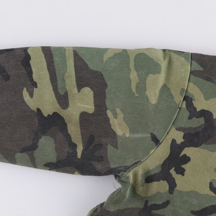 80s-90'S Liberty Camouflage Pattern Woodland Camo Hunting Jacket Made in USA Men's Size L Vintage unclear Khaki type Vintage Second Hand
