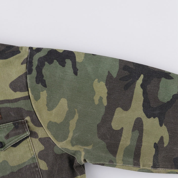 80s-90'S Liberty Camouflage Pattern Woodland Camo Hunting Jacket Made in USA Men's Size L Vintage unclear Khaki type Vintage Second Hand