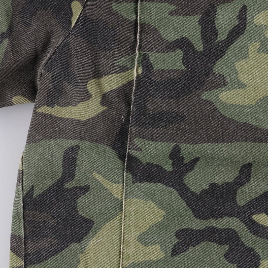80s-90'S Liberty Camouflage Pattern Woodland Camo Hunting Jacket Made in USA Men's Size L Vintage unclear Khaki type Vintage Second Hand