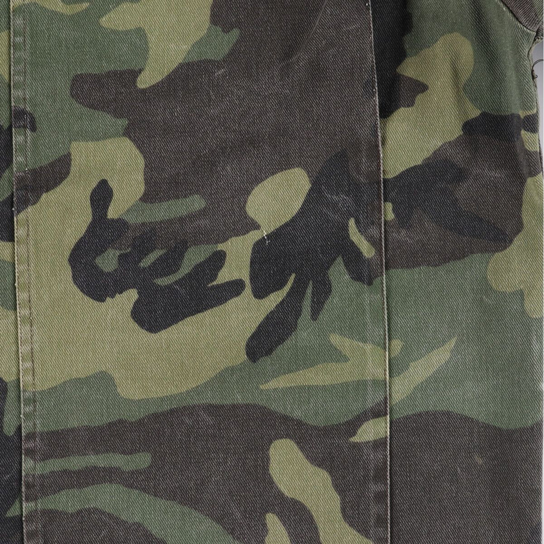 80s-90'S Liberty Camouflage Pattern Woodland Camo Hunting Jacket Made in USA Men's Size L Vintage unclear Khaki type Vintage Second Hand