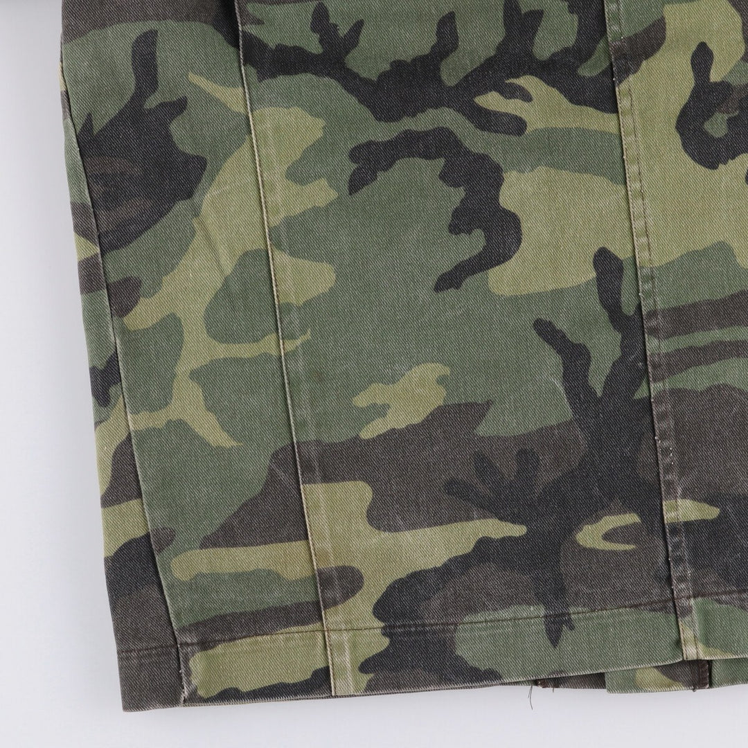 80s-90'S Liberty Camouflage Pattern Woodland Camo Hunting Jacket Made in USA Men's Size L Vintage unclear Khaki type Vintage Second Hand