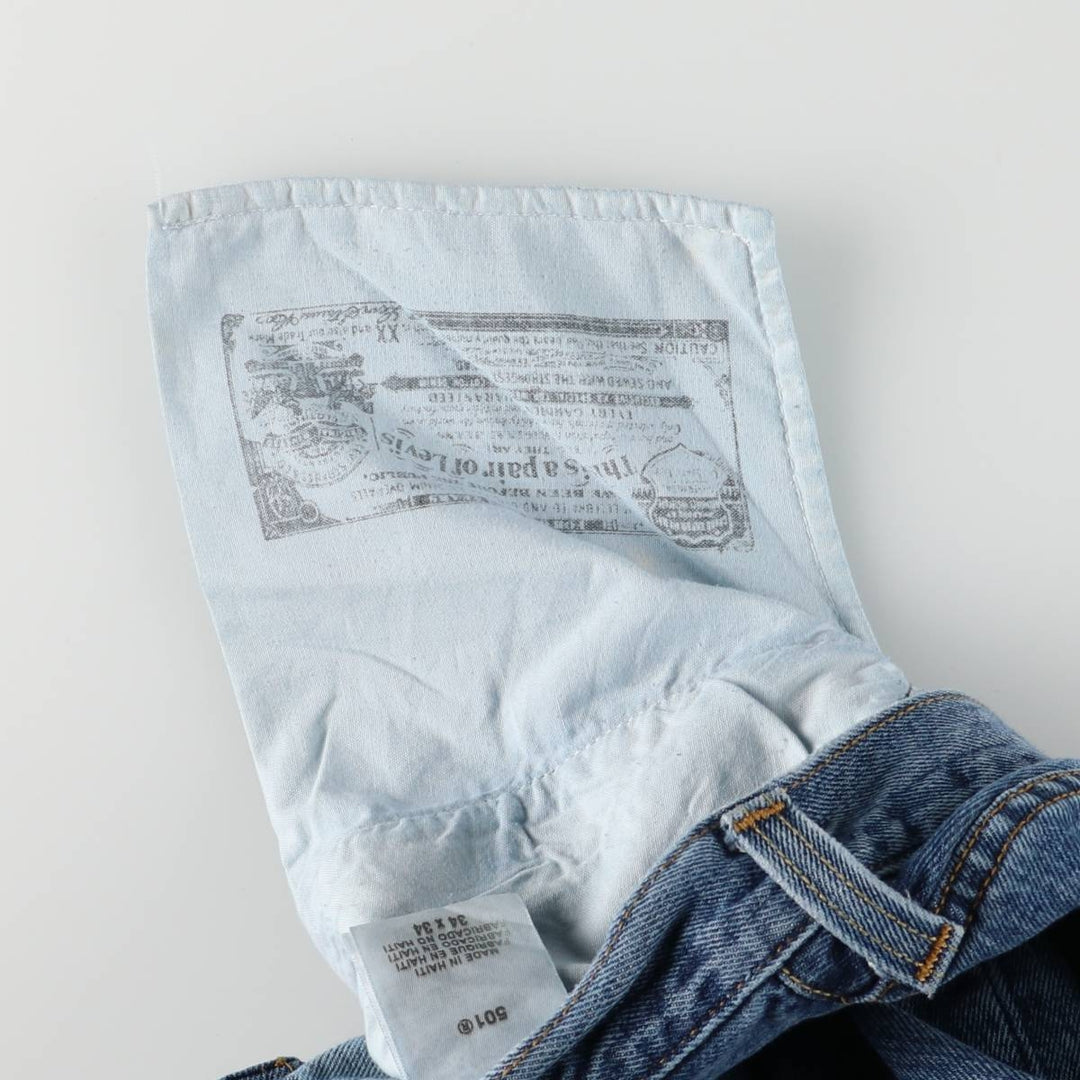 Levi's 501 straight denim pants for men, size W34 cotton blue type Vintage Second Hand