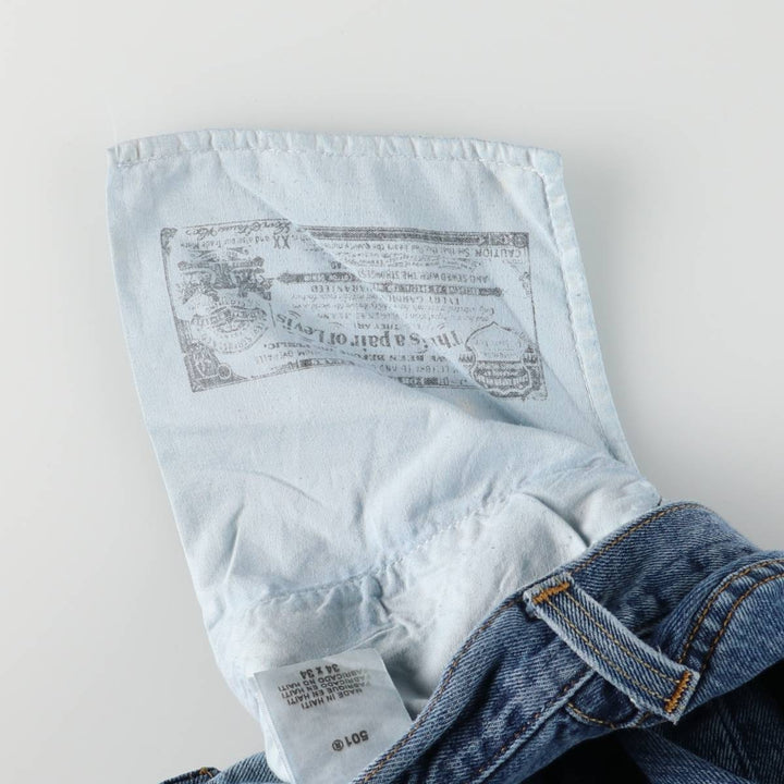 Levi's 501 straight denim pants for men, size W34 cotton blue type Vintage Second Hand