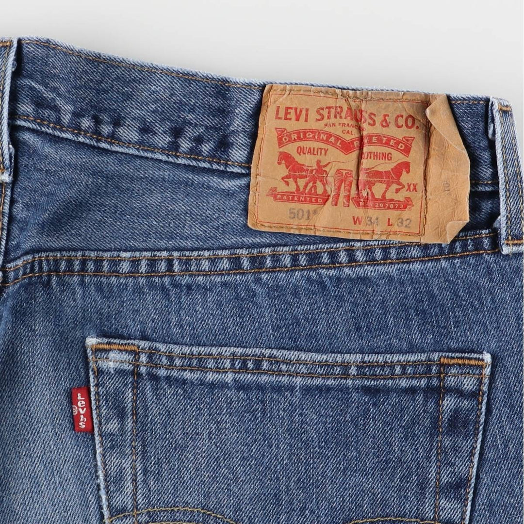 Levi's 501 straight denim pants for men, size W35 cotton Blue type light blue Vintage Second Hand