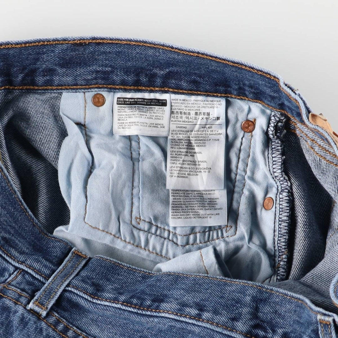 Levi's 501 straight denim pants for men, size W35 cotton Blue type light blue Vintage Second Hand