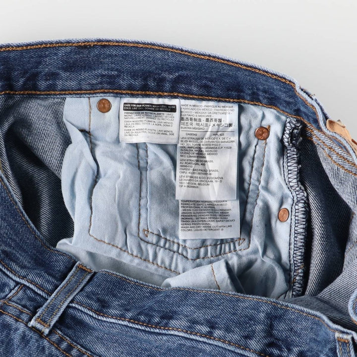 Levi's 501 straight denim pants for men, size W35 cotton Blue type light blue Vintage Second Hand