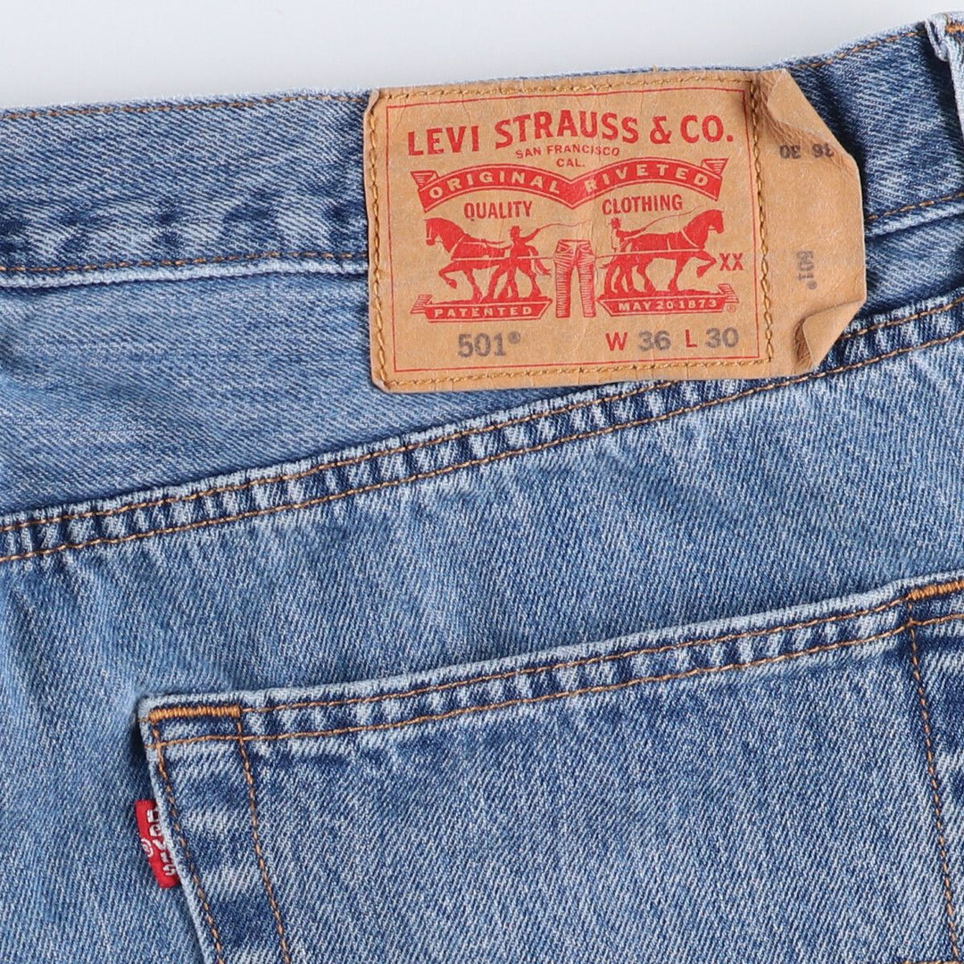 Levi's 501 straight denim pants for men, size W37 cotton blue type Vintage Second Hand