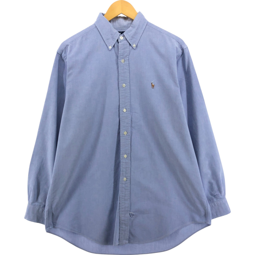 Ralph Lauren long sleeve button down shirt, men's size L cotton blue type Vintage Second Hand