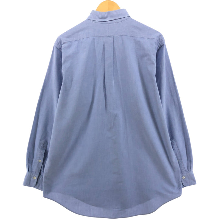 Ralph Lauren long sleeve button down shirt, men's size L cotton blue type Vintage Second Hand