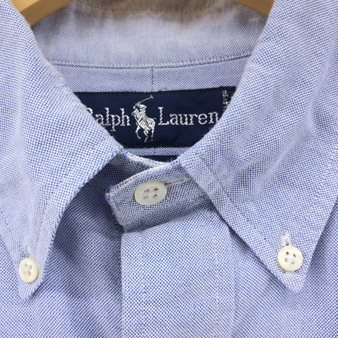 Ralph Lauren long sleeve button down shirt, men's size L cotton blue type Vintage Second Hand