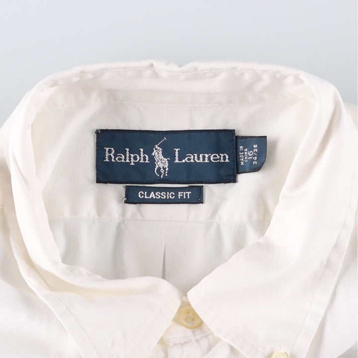 Ralph Lauren Classic Fit Long Sleeve Button Down Shirt, Men's Size L cotton white type Vintage Second Hand