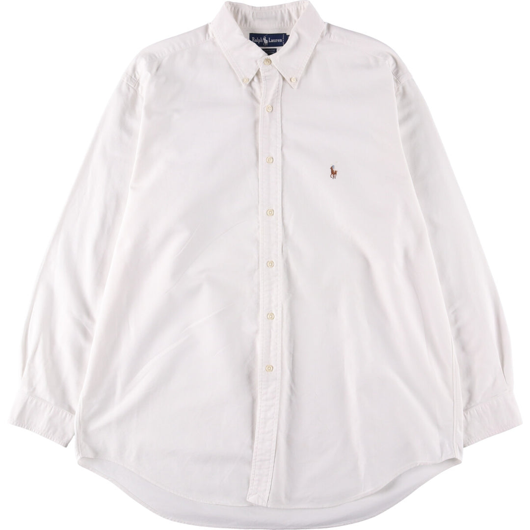 Ralph Lauren YARMOUTH long sleeve button down shirt, men's XL size cotton white type Vintage Second Hand