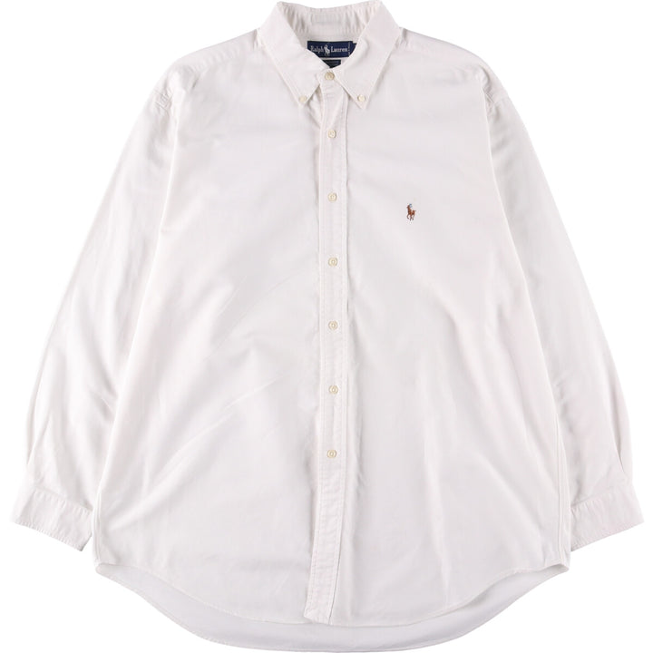 Ralph Lauren YARMOUTH long sleeve button down shirt, men's XL size cotton white type Vintage Second Hand