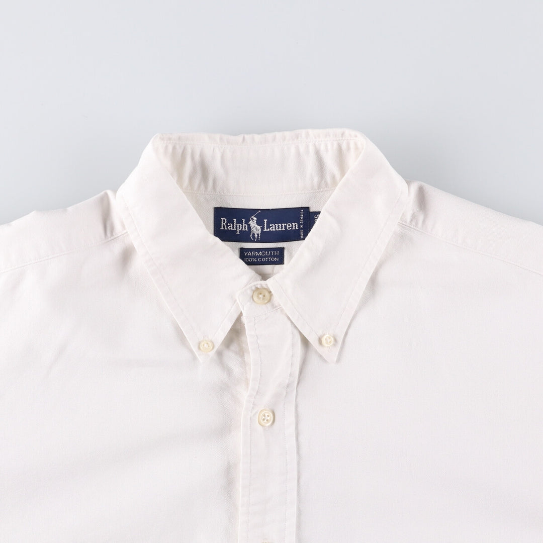 Ralph Lauren YARMOUTH long sleeve button down shirt, men's XL size cotton white type Vintage Second Hand