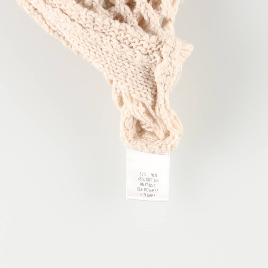 APT.9 Dolman Sleeve Short Sleeve Crochet Knit Sweater, Women's Size XL linen pale white type Vintage Second Hand