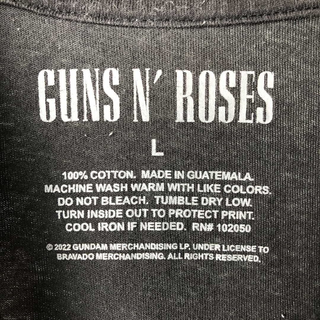 GUNS N' ROSES Guns N' Roses Band T-shirt Band T Men's L size cotton black type Vintage Second Hand