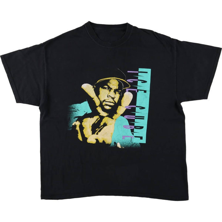 ICE CUBE Rap T-shirt, Men's L size unclear black type Vintage Second Hand