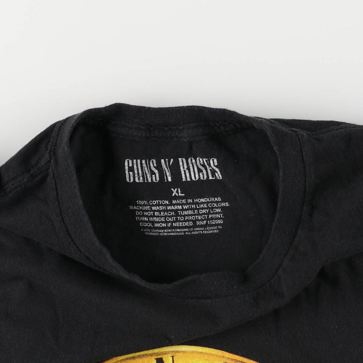 GUNS N' ROSES Guns N' Roses Band T-Shirt Band Tee Men's XL cotton black type Vintage Second Hand