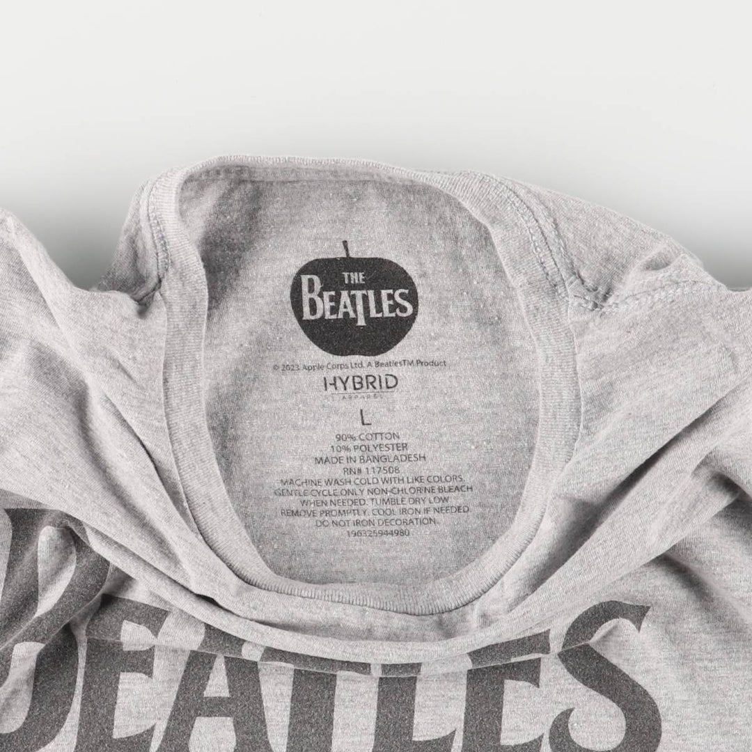 THE BEATLES The Beatles Band T-shirt Band T Men's L size cotton gray type Vintage Second Hand