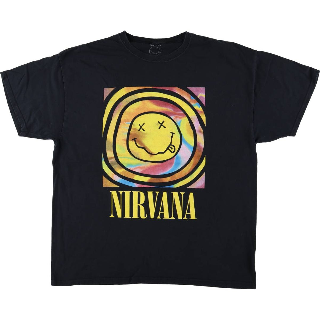 NIRVANA Nirvana Band T-shirt, Band T, Men's XL size cotton black type Vintage Second Hand