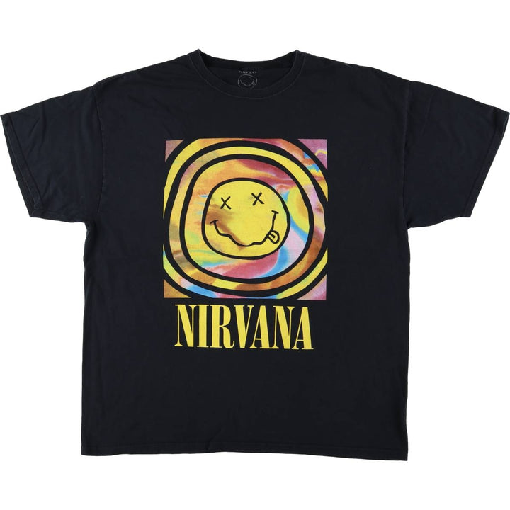 NIRVANA Nirvana Band T-shirt, Band T, Men's XL size cotton black type Vintage Second Hand