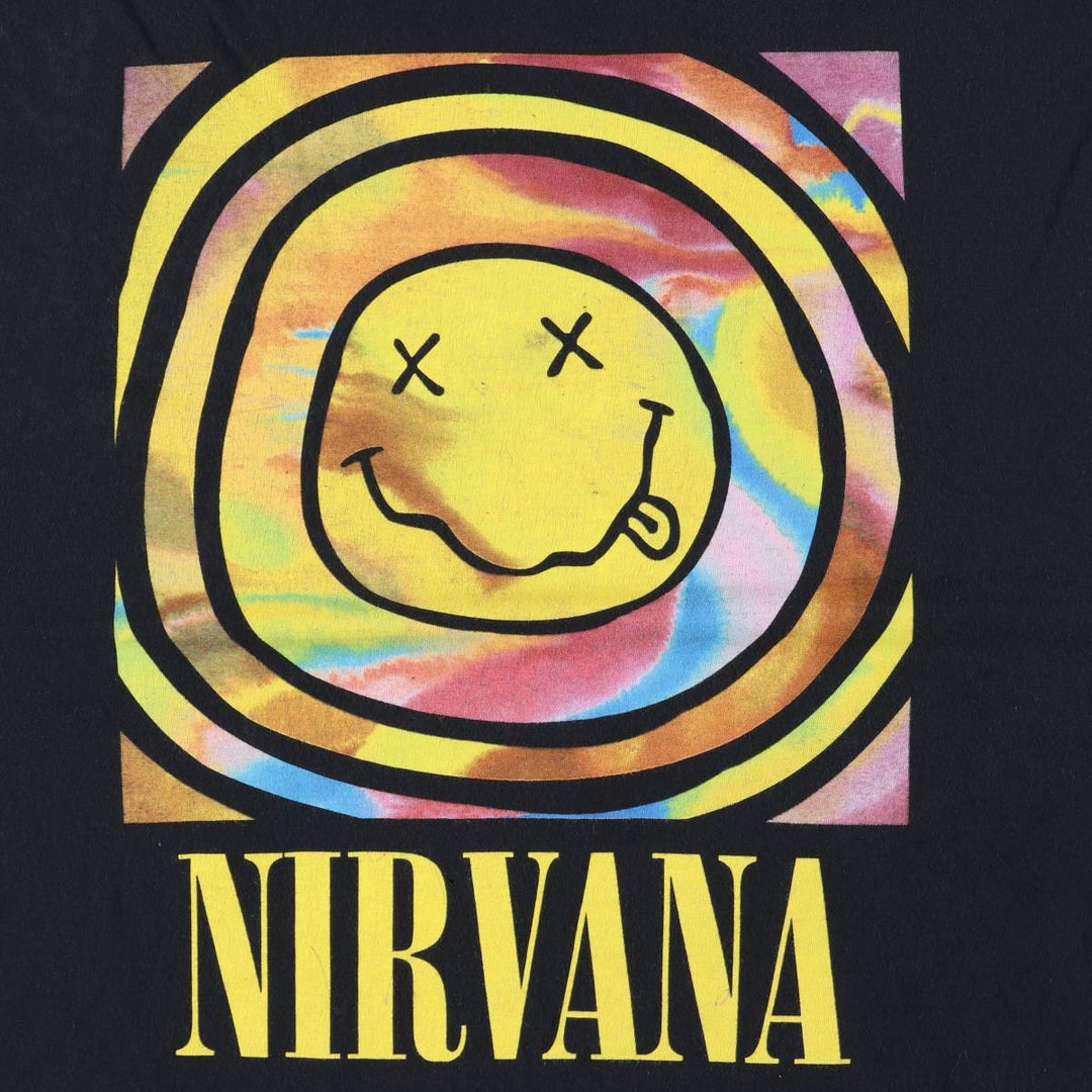 NIRVANA Nirvana Band T-shirt, Band T, Men's XL size cotton black type Vintage Second Hand