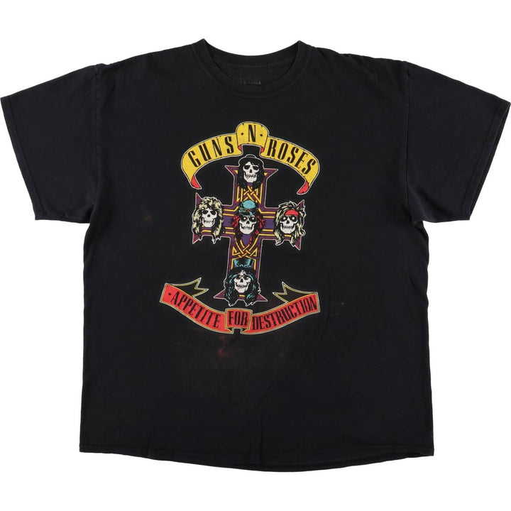 GUNS N' ROSES Guns N' Roses Band T-Shirt Band Tee Men's XL cotton black type Vintage Second Hand
