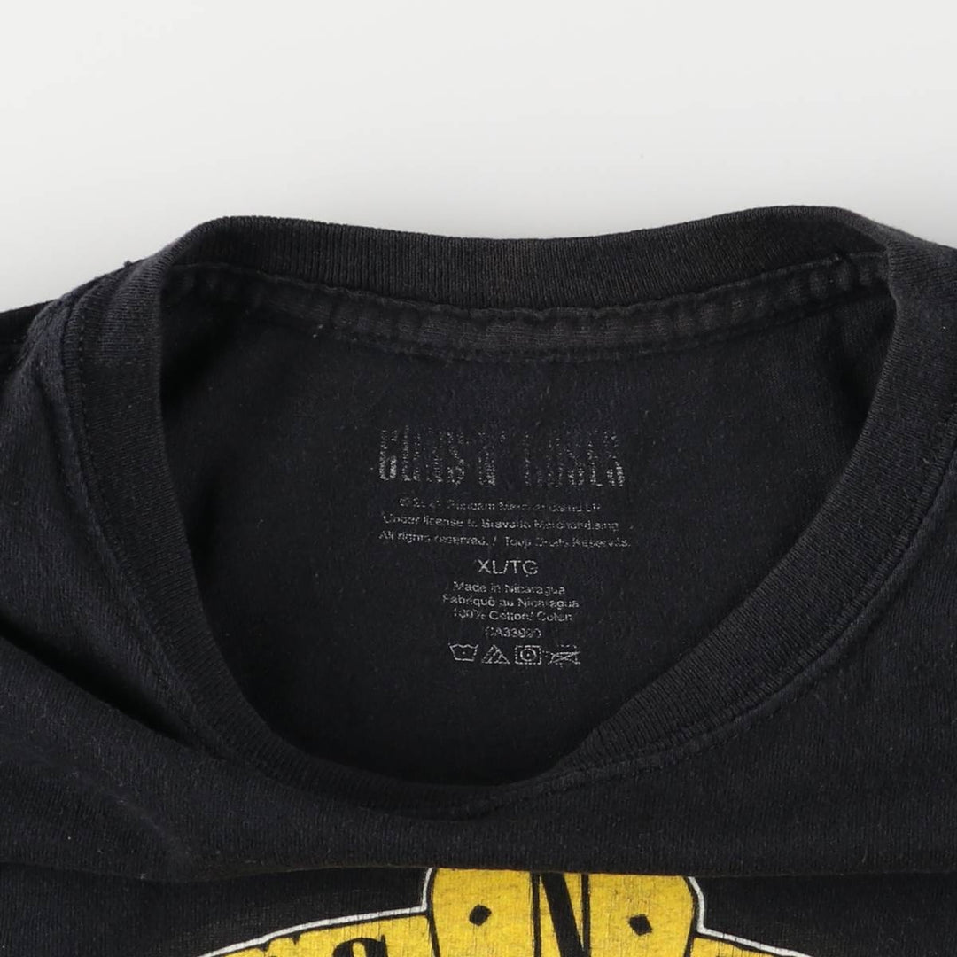 GUNS N' ROSES Guns N' Roses Band T-Shirt Band Tee Men's XL cotton black type Vintage Second Hand
