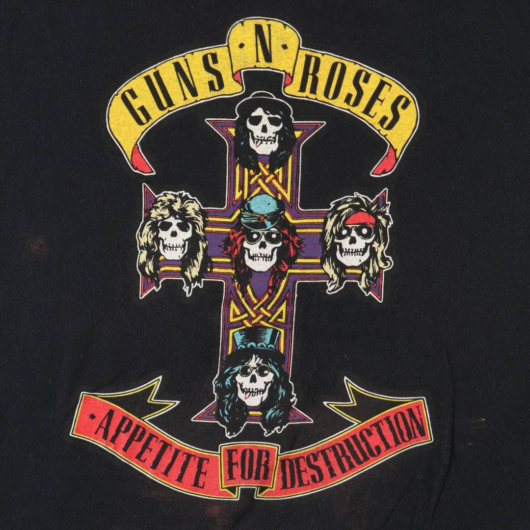 GUNS N' ROSES Guns N' Roses Band T-Shirt Band Tee Men's XL cotton black type Vintage Second Hand