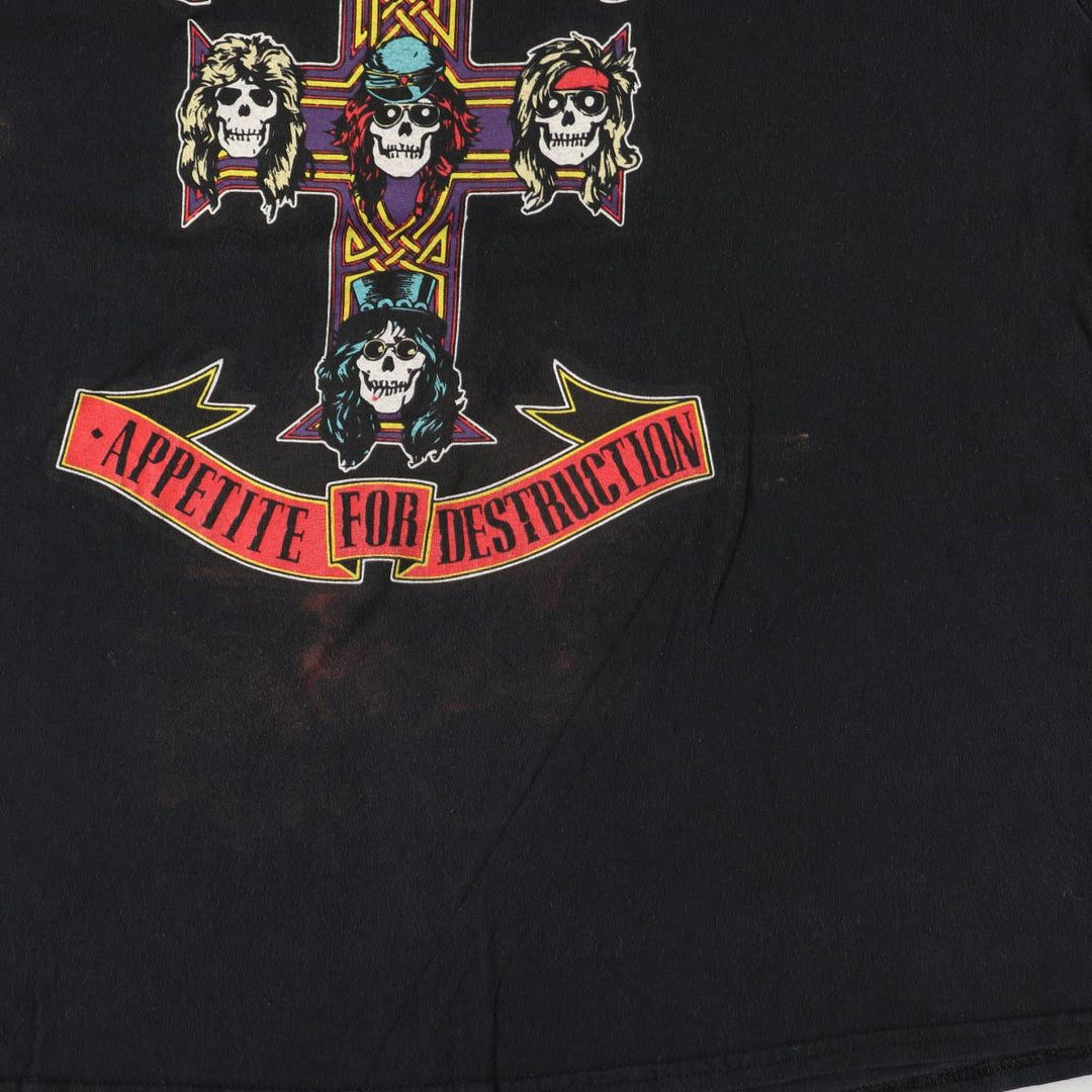 GUNS N' ROSES Guns N' Roses Band T-Shirt Band Tee Men's XL cotton black type Vintage Second Hand