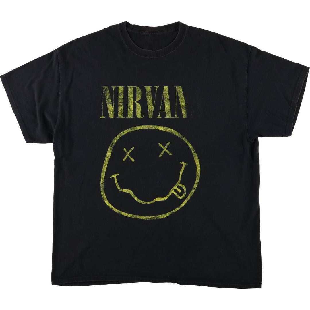 NIRVANA Nirvana Band T-shirt, Band T, Men's L size unclear black type Vintage Second Hand