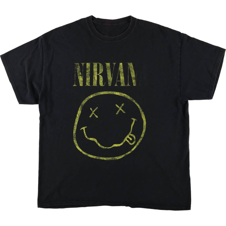 NIRVANA Nirvana Band T-shirt, Band T, Men's L size unclear black type Vintage Second Hand