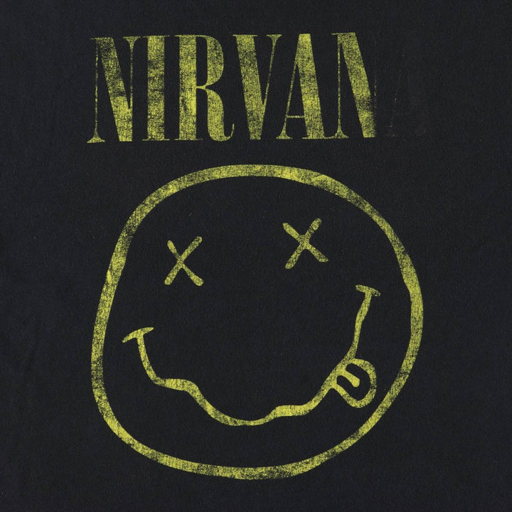 NIRVANA Nirvana Band T-shirt, Band T, Men's L size unclear black type Vintage Second Hand