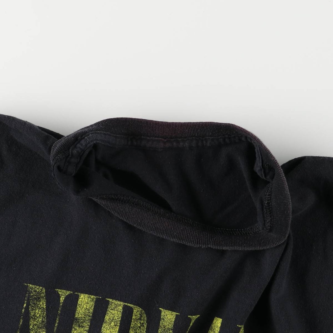 NIRVANA Nirvana Band T-shirt, Band T, Men's L size unclear black type Vintage Second Hand