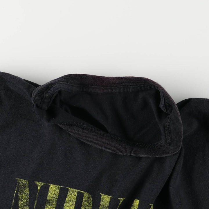 NIRVANA Nirvana Band T-shirt, Band T, Men's L size unclear black type Vintage Second Hand