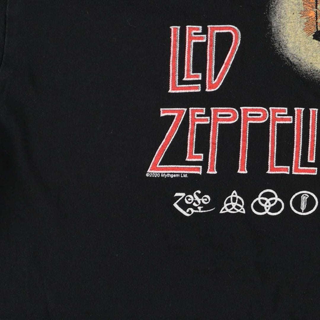 Led Zeppelin Band T-shirt, Band T, Men's M size unclear black type Vintage Second Hand