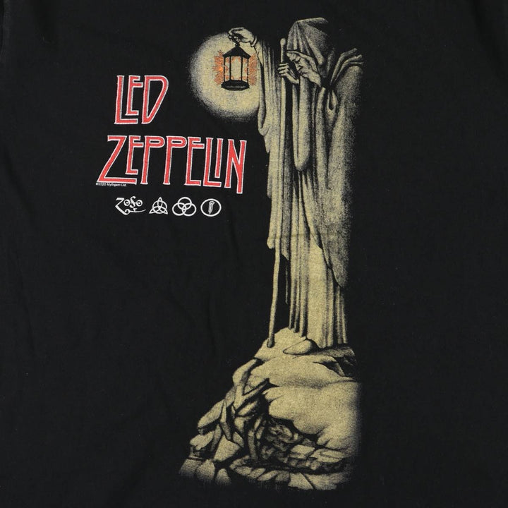 Led Zeppelin Band T-shirt, Band T, Men's M size unclear black type Vintage Second Hand