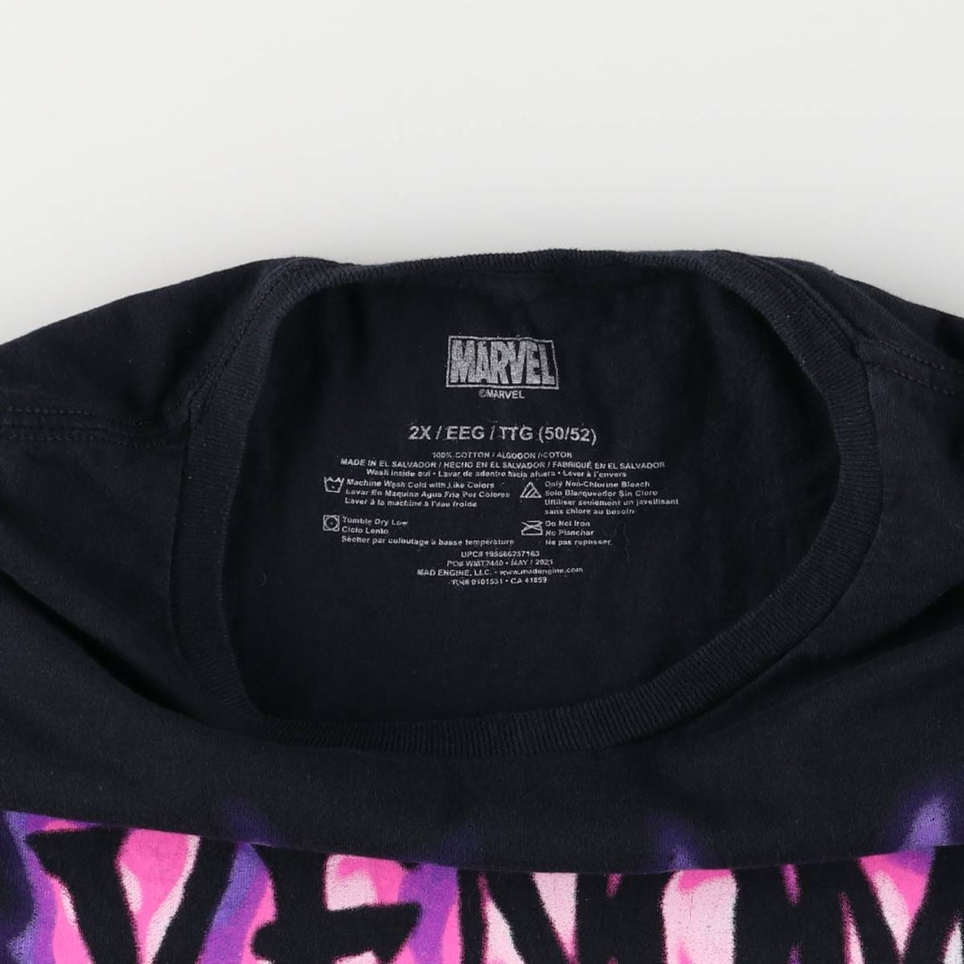 Marvel VENOM Character Print T-Shirt Men's XXL cotton black type Vintage Second Hand
