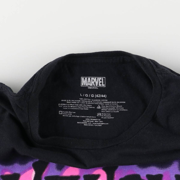 Marvel VENOM Character Print T-Shirt, Men's L size cotton black type Vintage Second Hand